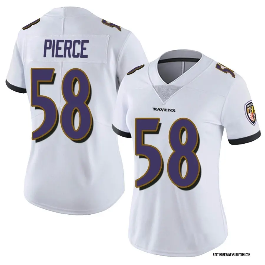 Nike Michael Pierce Baltimore Ravens Women's Limited White Vapor Untouchable Jersey
