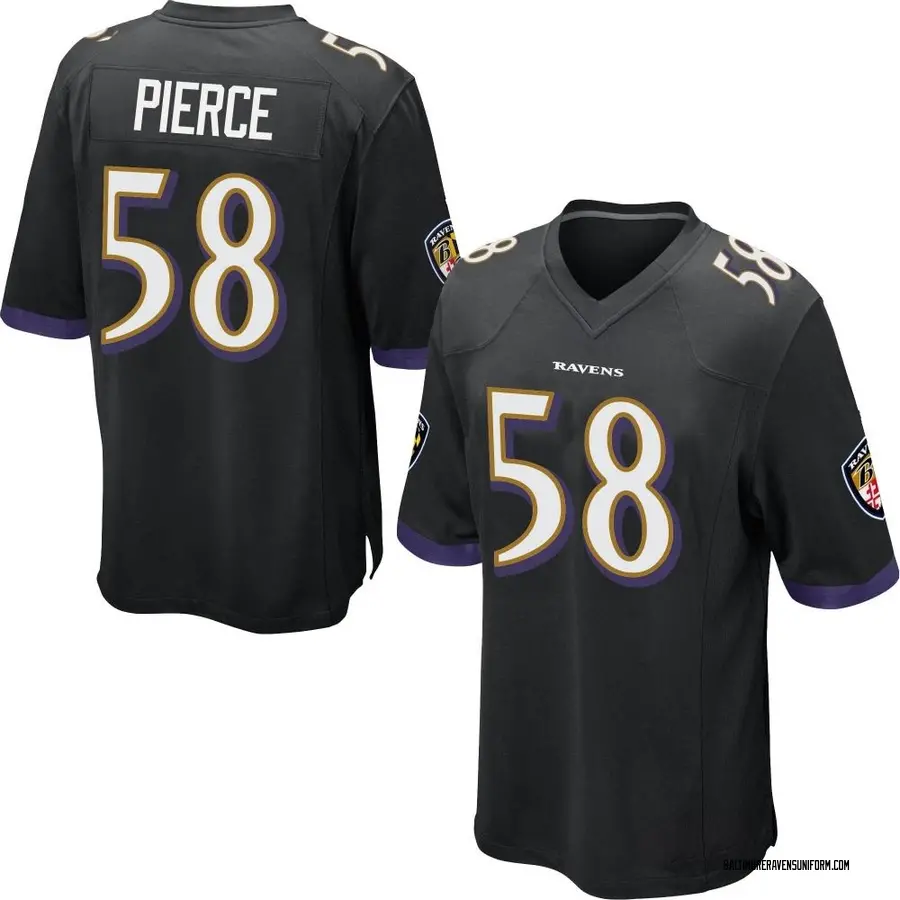 Nike Michael Pierce Baltimore Ravens Youth Game Black Jersey