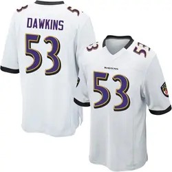 Nike Nick Dawkins Baltimore Ravens Men's Game White Jersey