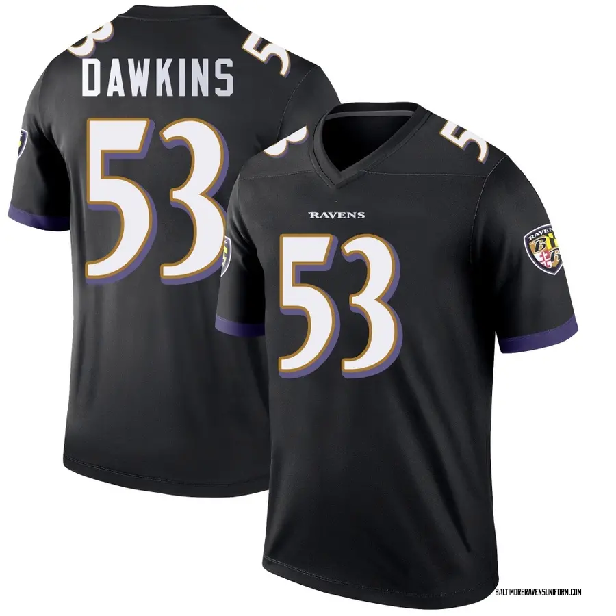 Nike Nick Dawkins Baltimore Ravens Youth Legend Black Jersey