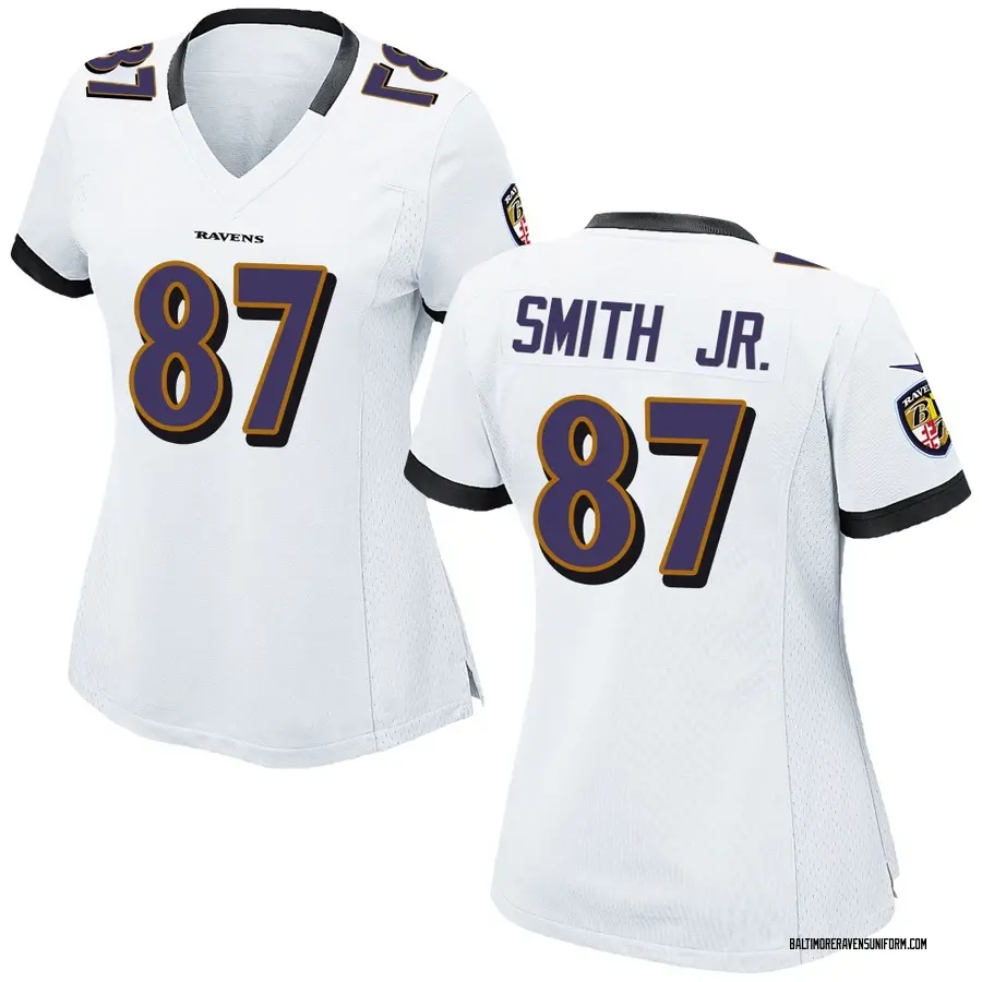 Nike Octavian Smith Jr. Baltimore Ravens Women's Game White Jersey