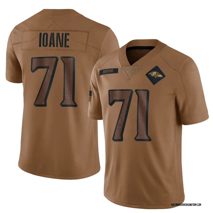 Nike Olaivavega Ioane Baltimore Ravens Youth Limited Brown 2023 Salute To Service Jersey