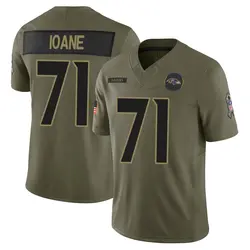 Nike Olaivavega Ioane Baltimore Ravens Youth Limited Olive 2025 Salute to Service Jersey