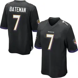 Nike Rashod Bateman Baltimore Ravens Youth Game Black Jersey