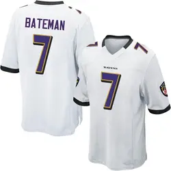 Nike Rashod Bateman Baltimore Ravens Youth Game White Jersey