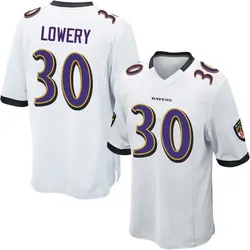 Nike Reuben Lowery Baltimore Ravens Men's Game White Jersey