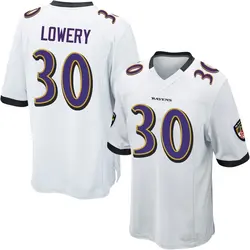 Nike Reuben Lowery Baltimore Ravens Youth Game White Jersey