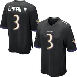 Nike Robert Griffin III Baltimore Ravens Men's Game Black Jersey