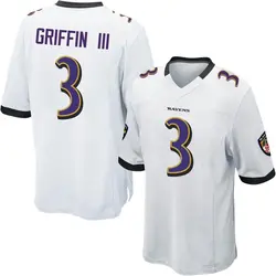 Nike Robert Griffin III Baltimore Ravens Men's Game White Jersey
