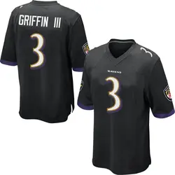 Nike Robert Griffin III Baltimore Ravens Youth Game Black Jersey