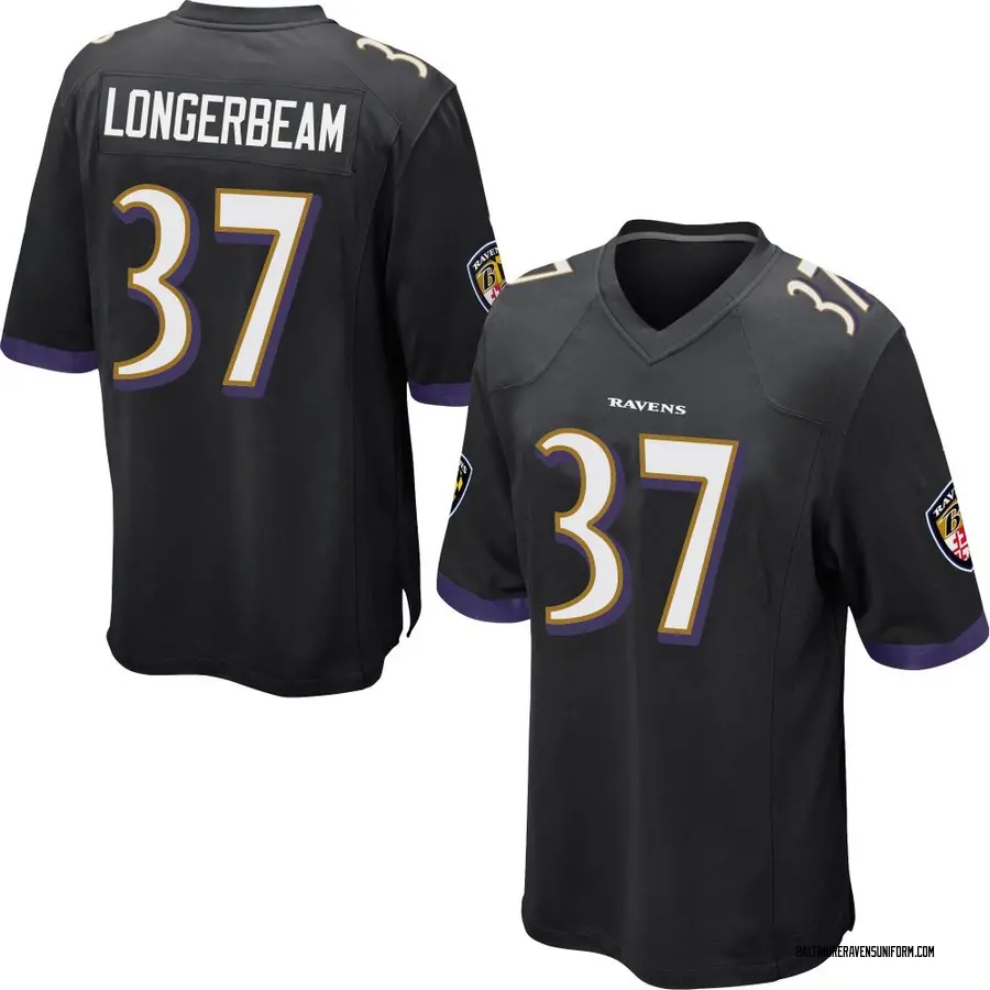 Nike Robert Longerbeam Baltimore Ravens Men's Game Black Jersey