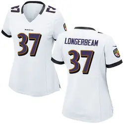 Nike Robert Longerbeam Baltimore Ravens Women's Game White Jersey