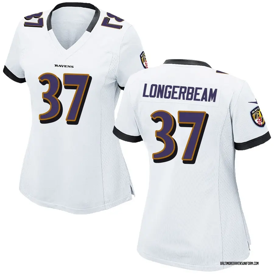 Nike Robert Longerbeam Baltimore Ravens Women's Game White Jersey