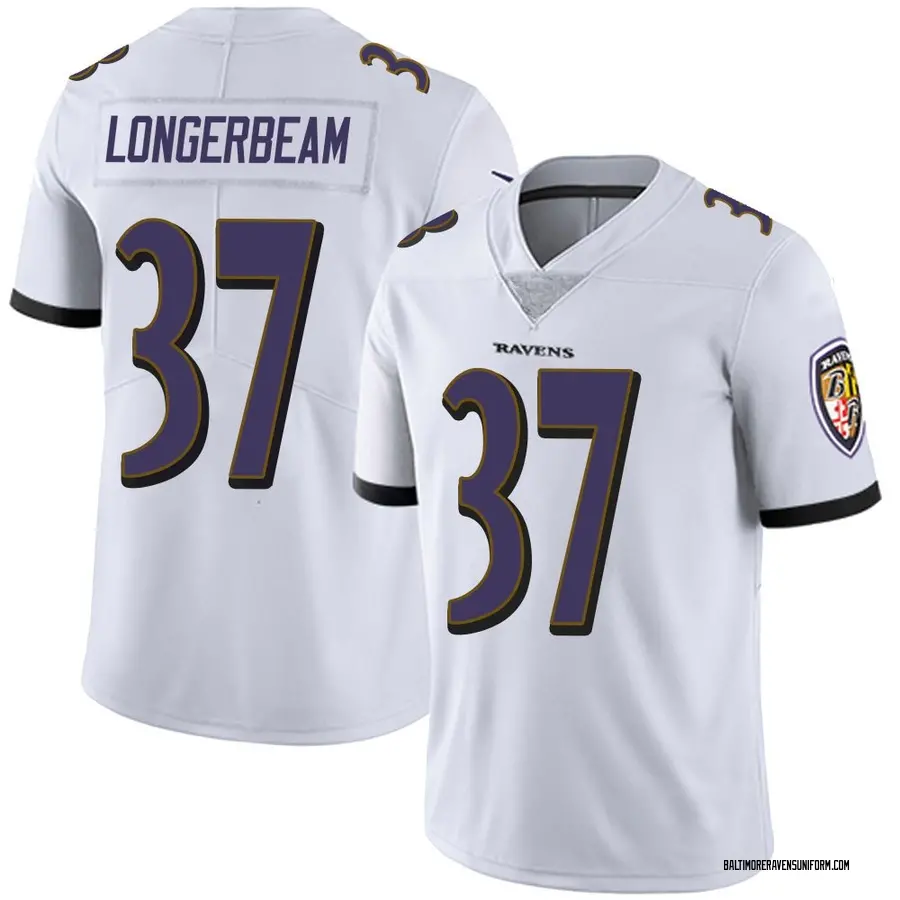 Nike Robert Longerbeam Baltimore Ravens Youth Limited White Vapor Untouchable Jersey