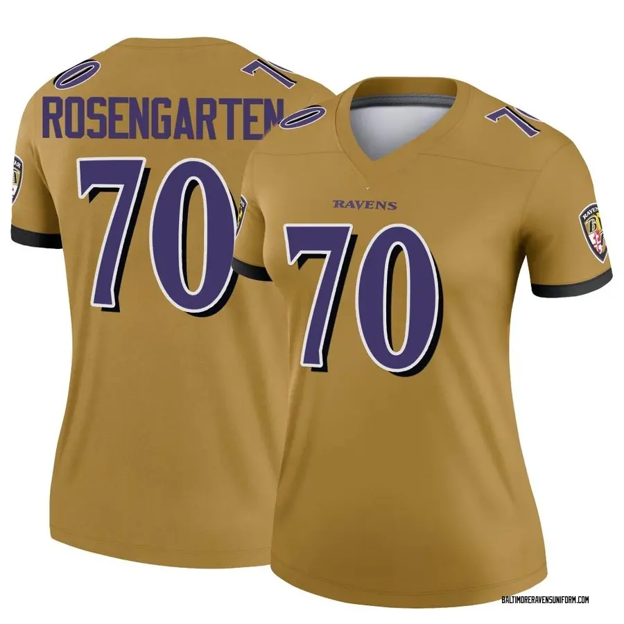 Nike Roger Rosengarten Baltimore Ravens Women's Legend Gold Inverted Jersey