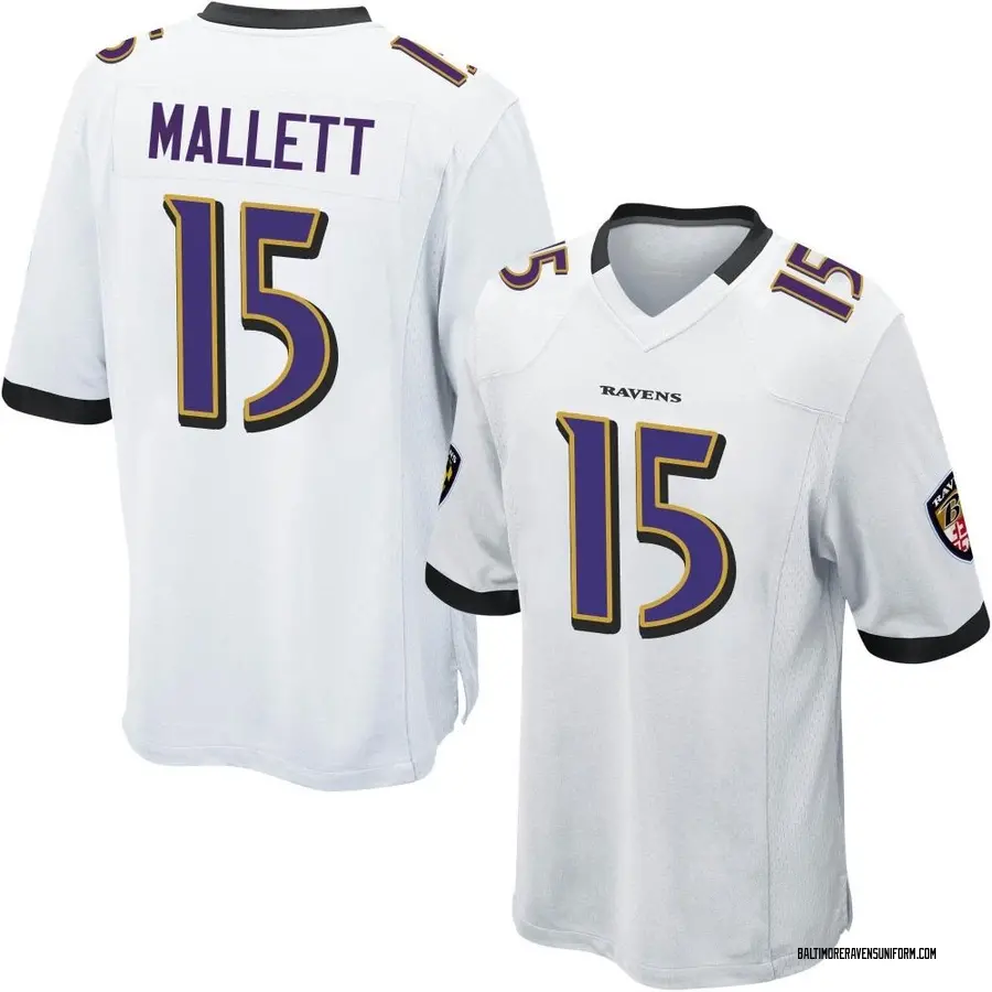Nike Ryan Mallett Baltimore Ravens Men's Game White Jersey