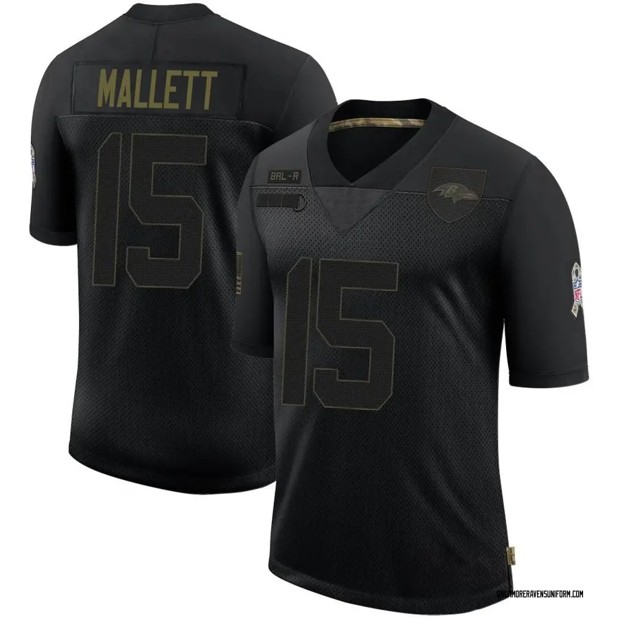Nike Ryan Mallett Baltimore Ravens Men's Limited Black 2020 Salute To Service Jersey
