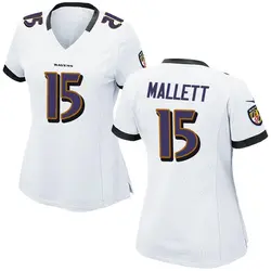 Nike Ryan Mallett Baltimore Ravens Women's Game White Jersey
