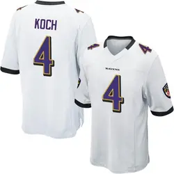 Nike Sam Koch Baltimore Ravens Men's Game White Jersey