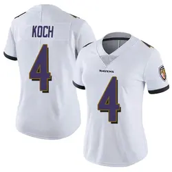 Nike Sam Koch Baltimore Ravens Women's Limited White Vapor Untouchable Jersey