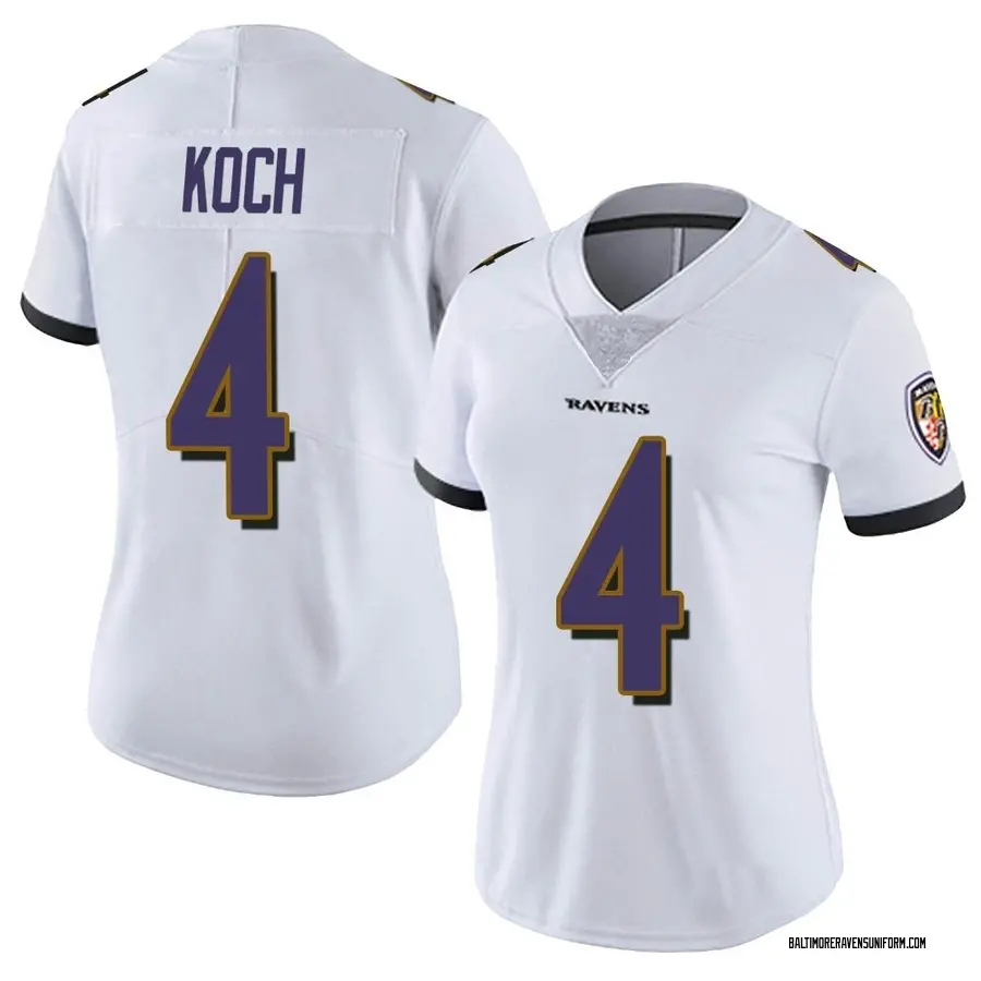 Nike Sam Koch Baltimore Ravens Women's Limited White Vapor Untouchable Jersey