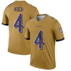 Nike Sam Koch Baltimore Ravens Youth Legend Gold Inverted Jersey