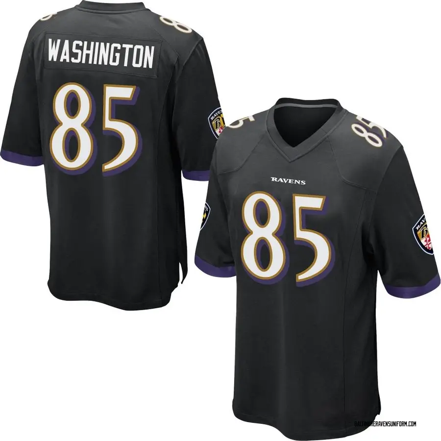 Nike Scotty Washington Baltimore Ravens Men's Game Black Jersey