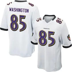 Nike Scotty Washington Baltimore Ravens Men's Game White Jersey