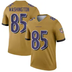 Nike Scotty Washington Baltimore Ravens Men's Legend Gold Inverted Jersey