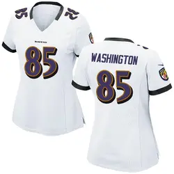 Nike Scotty Washington Baltimore Ravens Women's Game White Jersey