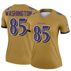 Nike Scotty Washington Baltimore Ravens Women's Legend Gold Inverted Jersey
