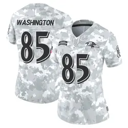 Nike Scotty Washington Baltimore Ravens Women's Limited Arctic Camo 2024 Salute to Service Jersey