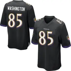 Nike Scotty Washington Baltimore Ravens Youth Game Black Jersey