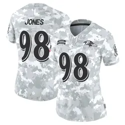 Nike Travis Jones Baltimore Ravens Women's Limited Arctic Camo 2024 Salute to Service Jersey