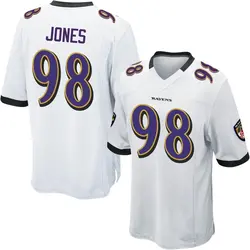 Nike Travis Jones Baltimore Ravens Youth Game White Jersey