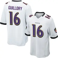 Nike Xavier Guillory Baltimore Ravens Men's Game White Jersey
