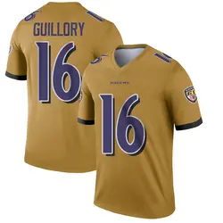 Nike Xavier Guillory Baltimore Ravens Men's Legend Gold Inverted Jersey