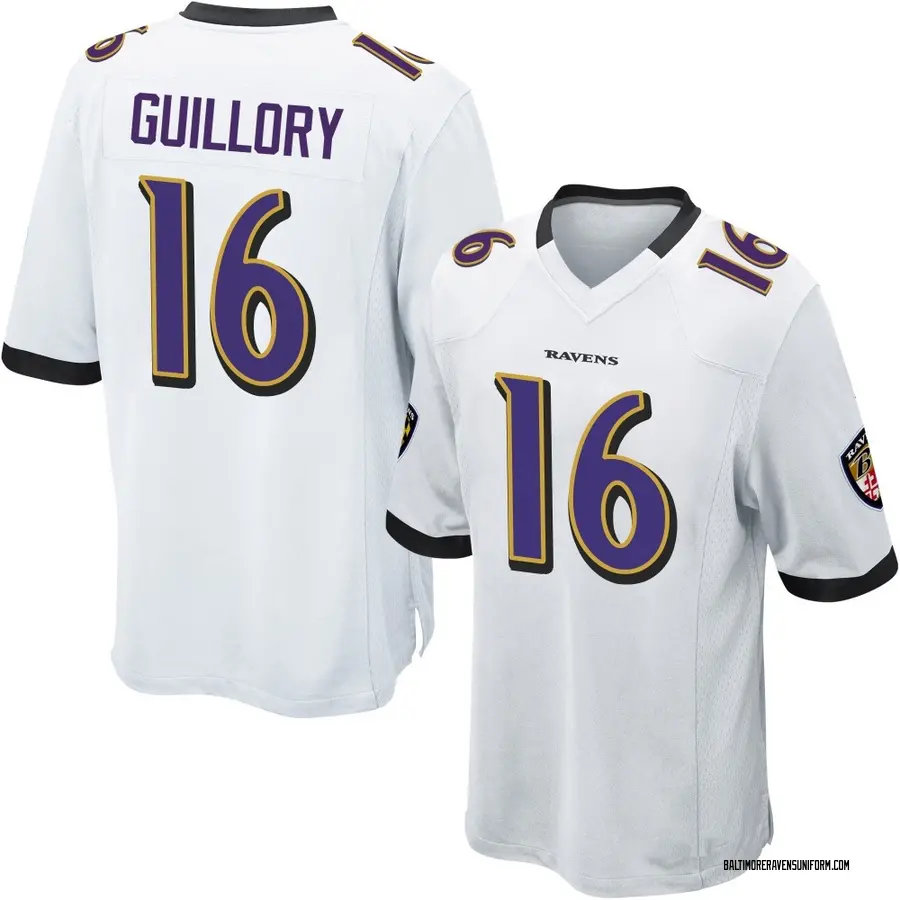 Nike Xavier Guillory Baltimore Ravens Youth Game White Jersey